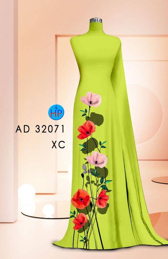 Vải Áo Dài Hoa In 3D AD 32071 4